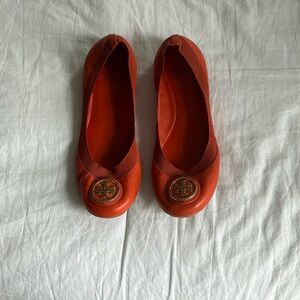 Tory Burch, orange ballet flats size 7.5